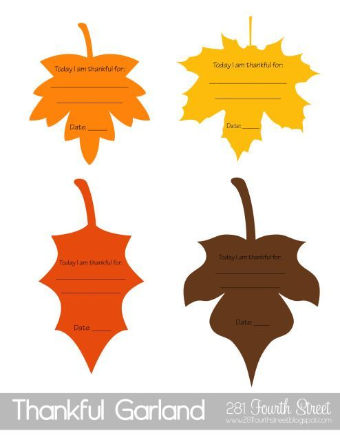 I Am Thankful For Leaf Free Printable