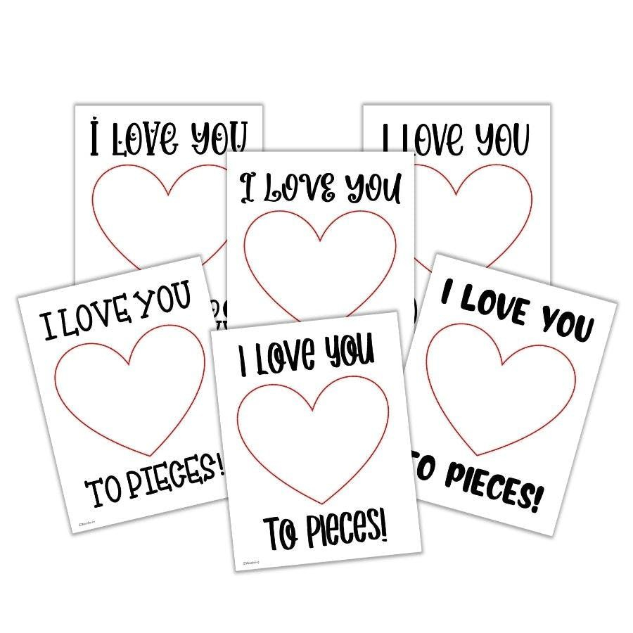 I Love You To Pieces Valentine S Day Craft Free Printable Artofit