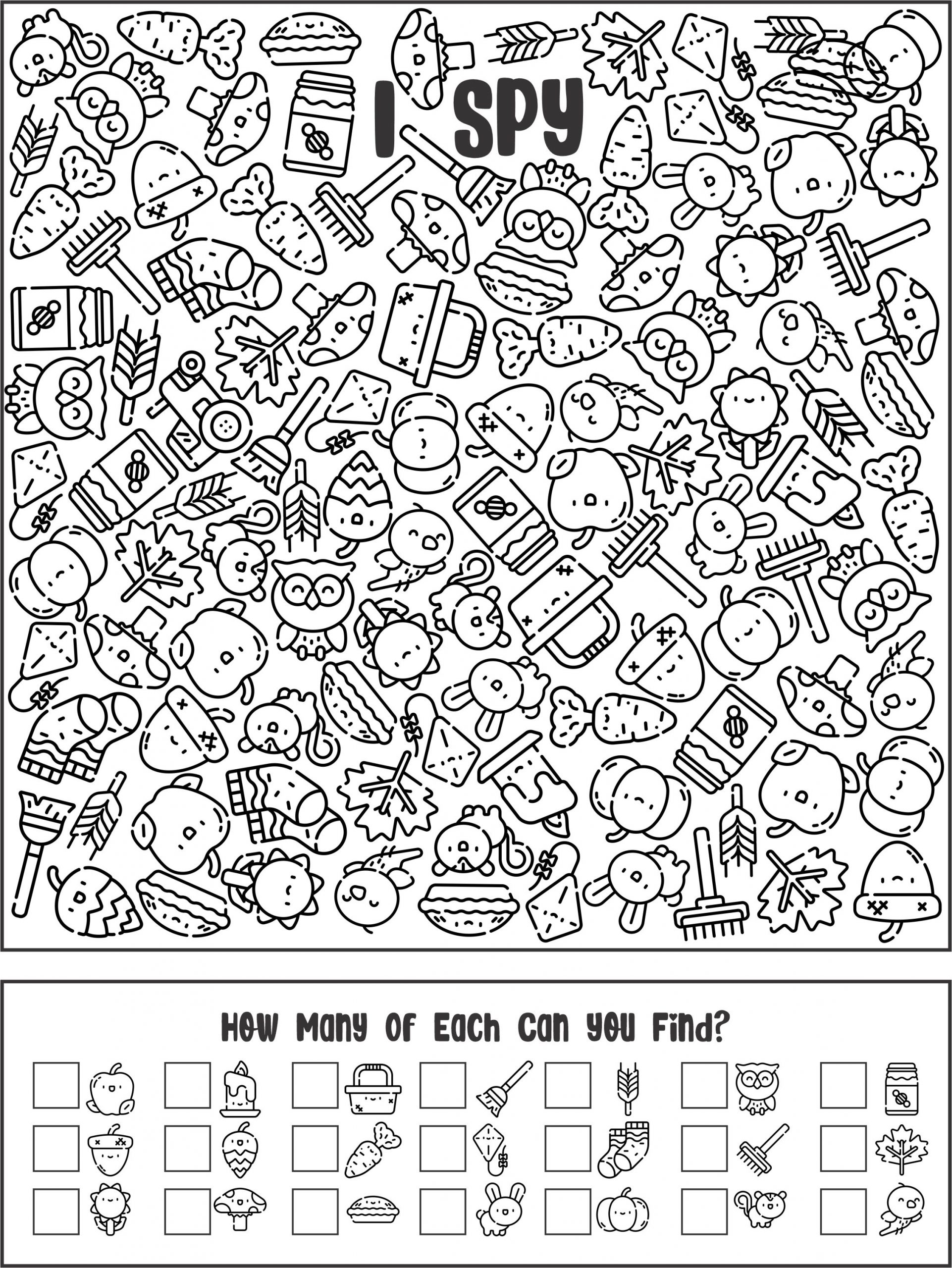 I Spy Worksheets Printable