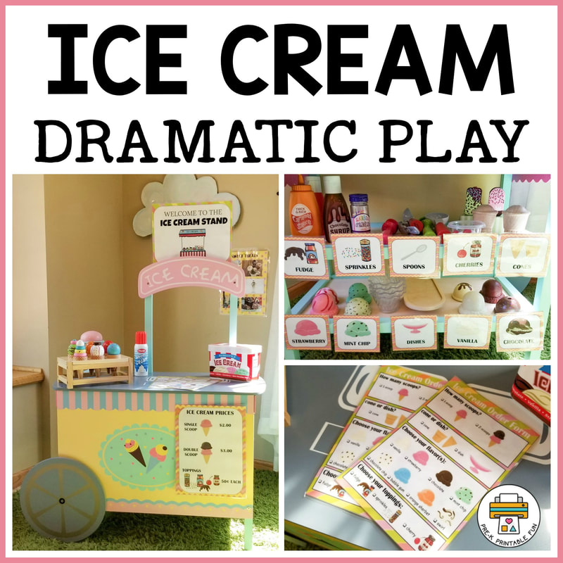 Ice Cream Shop Dramatic Play Free Printables