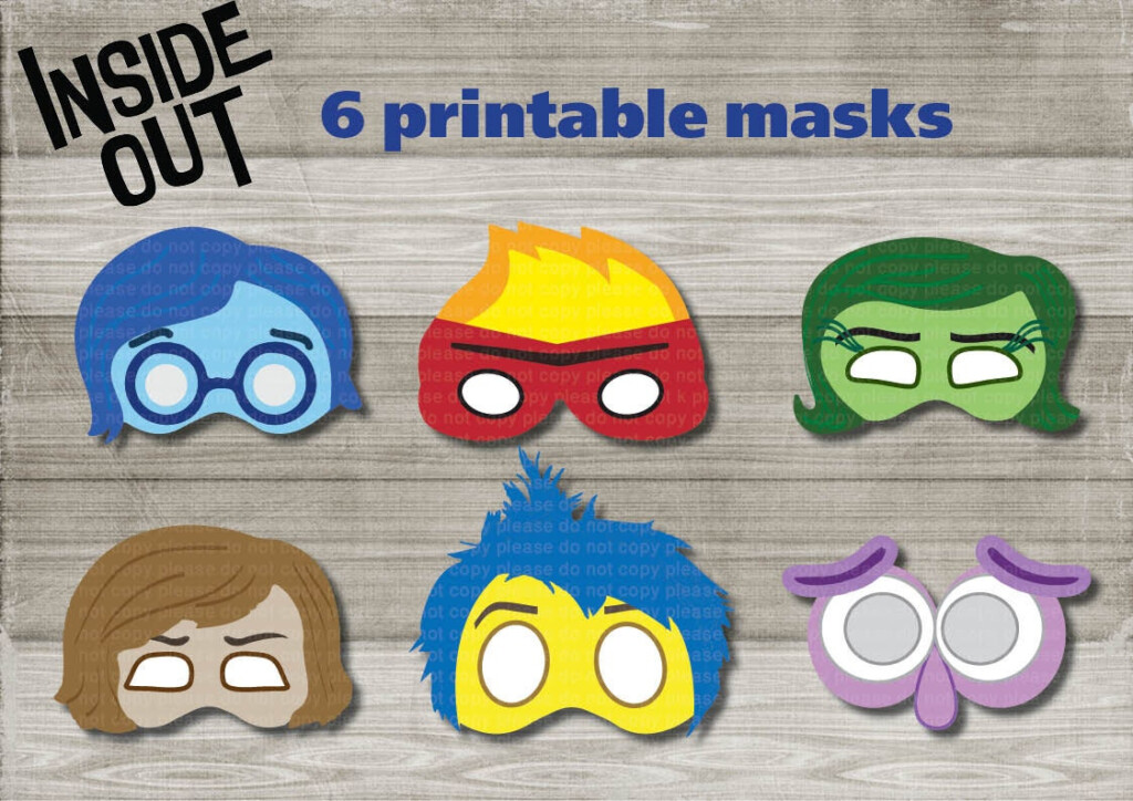 Instand DL Inside Out Printable Masks 6 Masks Photo Booth