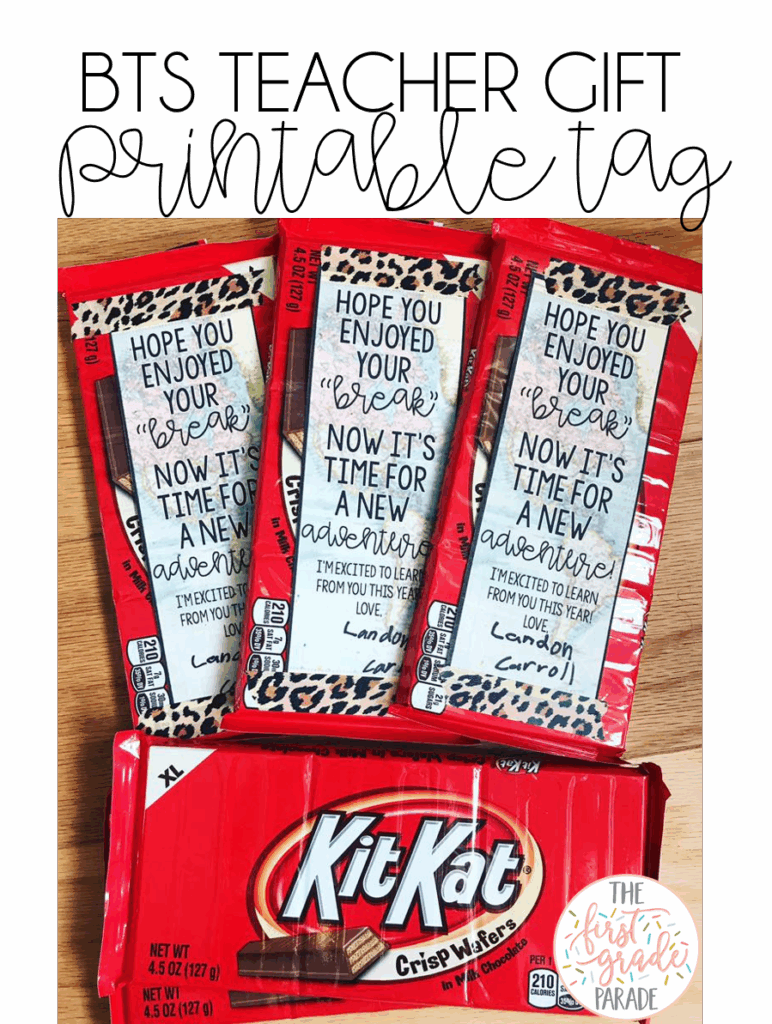 Kit Kat Teacher Appreciation Free Printable