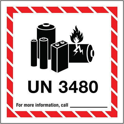 Lithium Battery Label UN3480 Seton Canada