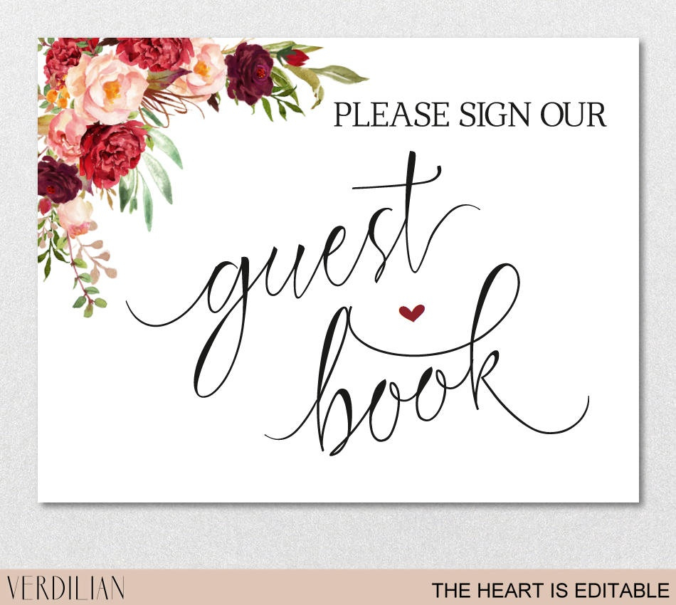 Make A Guest Book Sign For Your Wedding Or Event Our Free Printable 