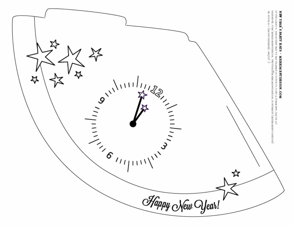 Make New Year 39 s Eve Party Hats free Printable Template Merriment Design