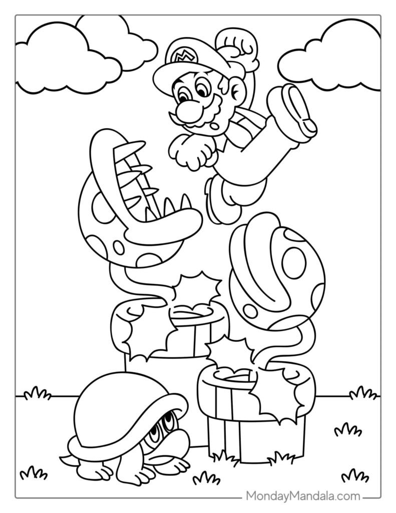 Mario Printables Coloring Pages Handy Printable Materials