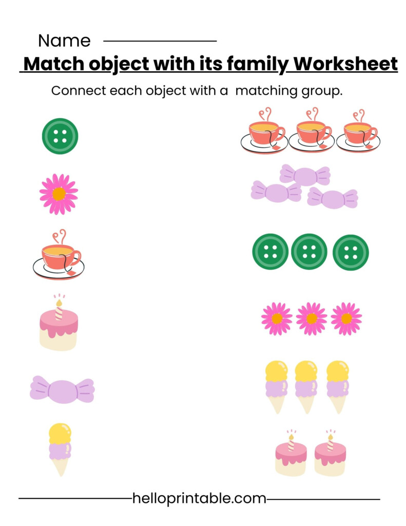 Matching Worksheets For Kindergarten And Preschool Kids 