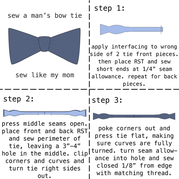 Men s Bow Tie Tutorial Sew Like My Mom