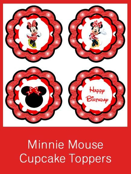 Minnie Mouse Cupcake Topper Printable