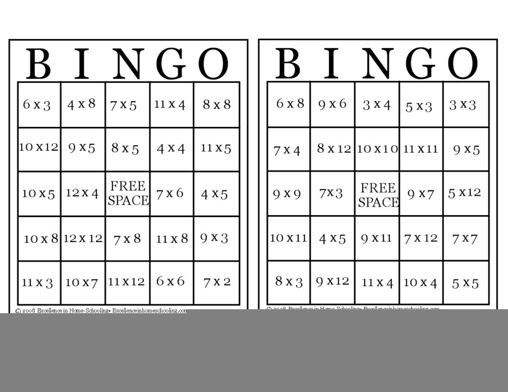 Multiplication Bingo Printable FreePrintableTM FreePrintableTM