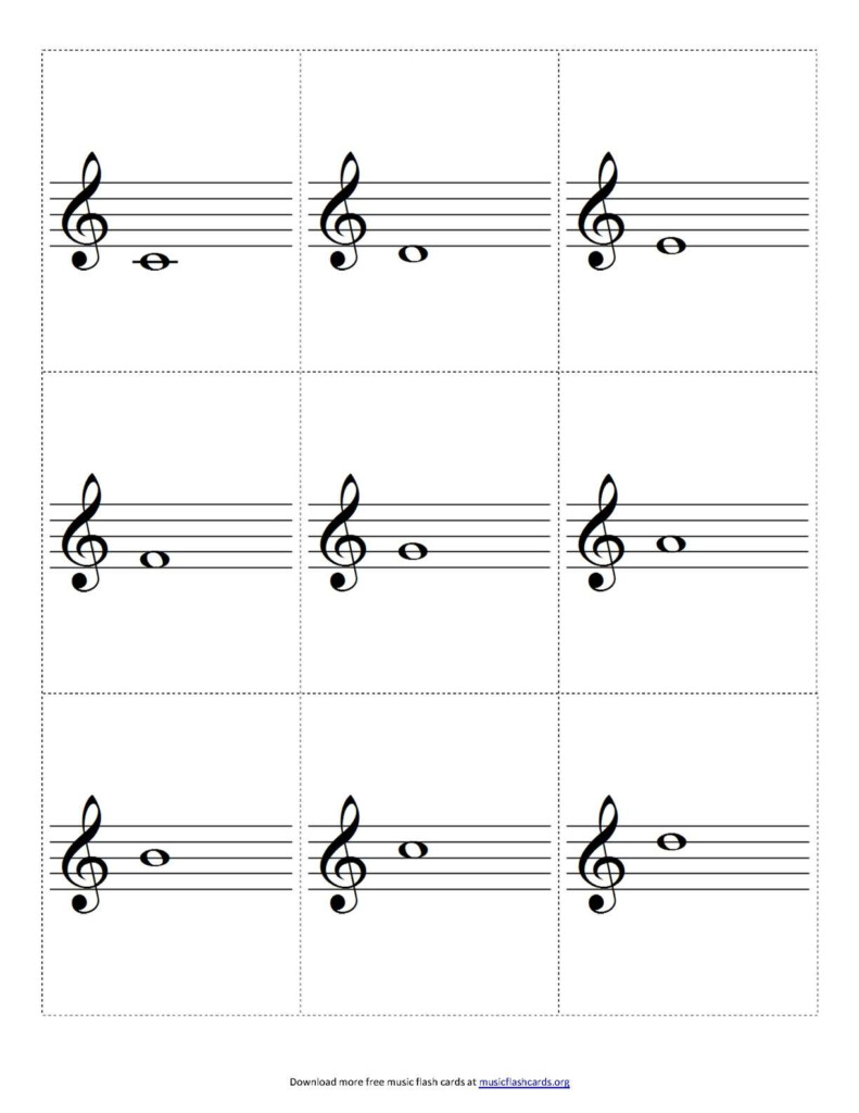 Music Notes Flash Cards Printable Printable Music