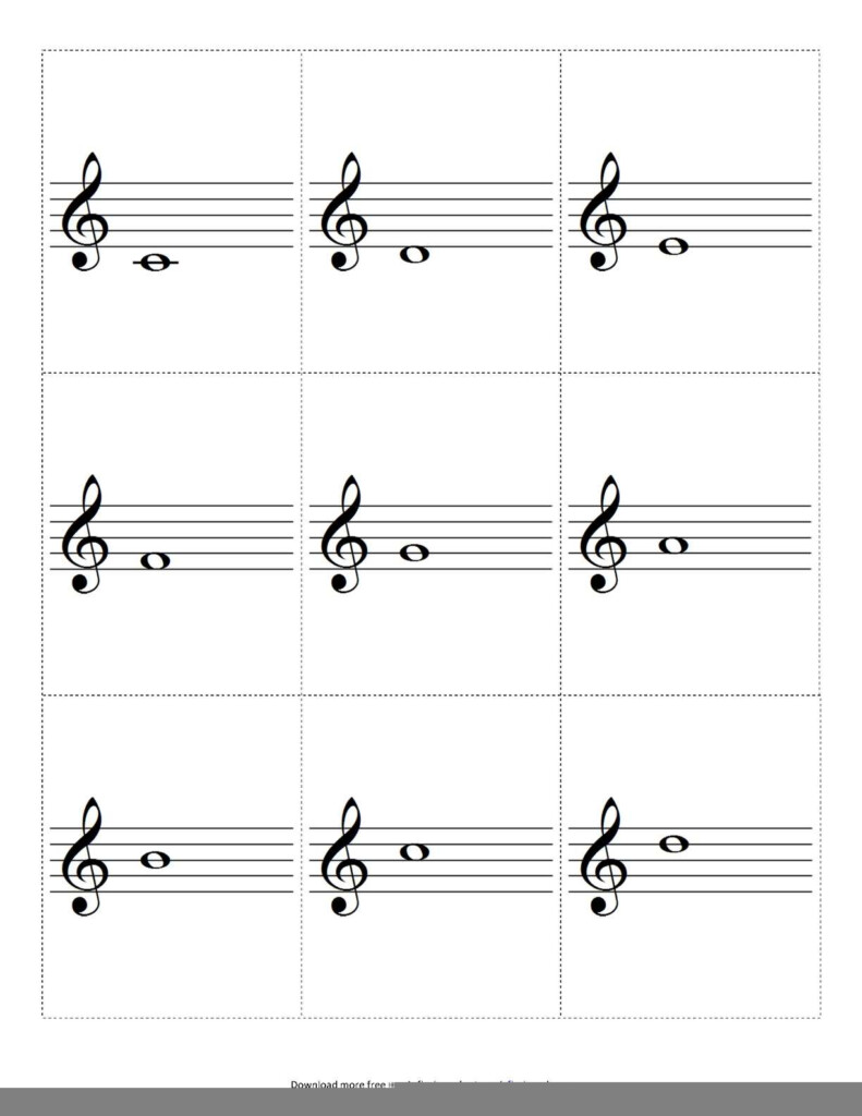 Music Notes Flash Cards Printable Printable Music