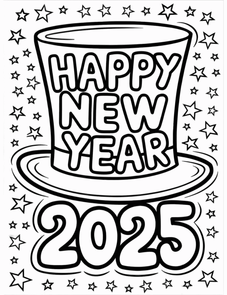 New Years 2025 Coloring Pages For Adults Sofia Toutcher