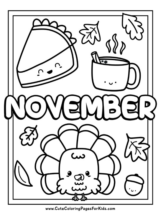 November Coloring Pages 5 Free Printables For Kids Cute Coloring 