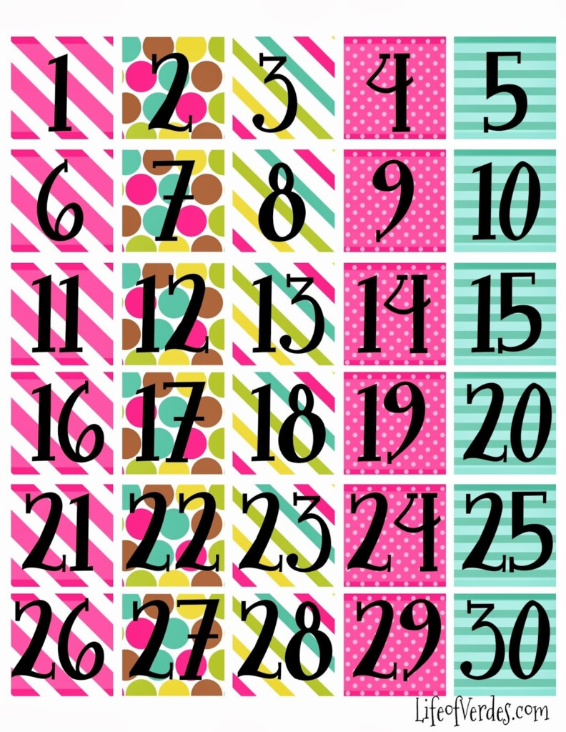 Number Calendar Template David Davidson