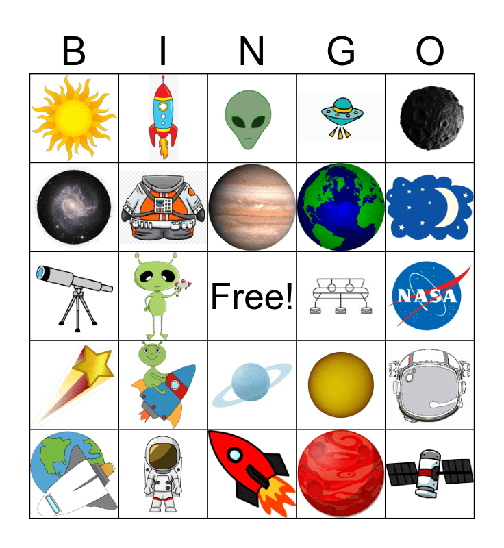 Outer Space Bingo Free Printable Have Little Astronauts At Home 