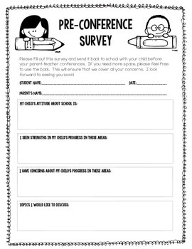 Parent Teacher Conference Forms Free Printable By Mandy Neal TpT