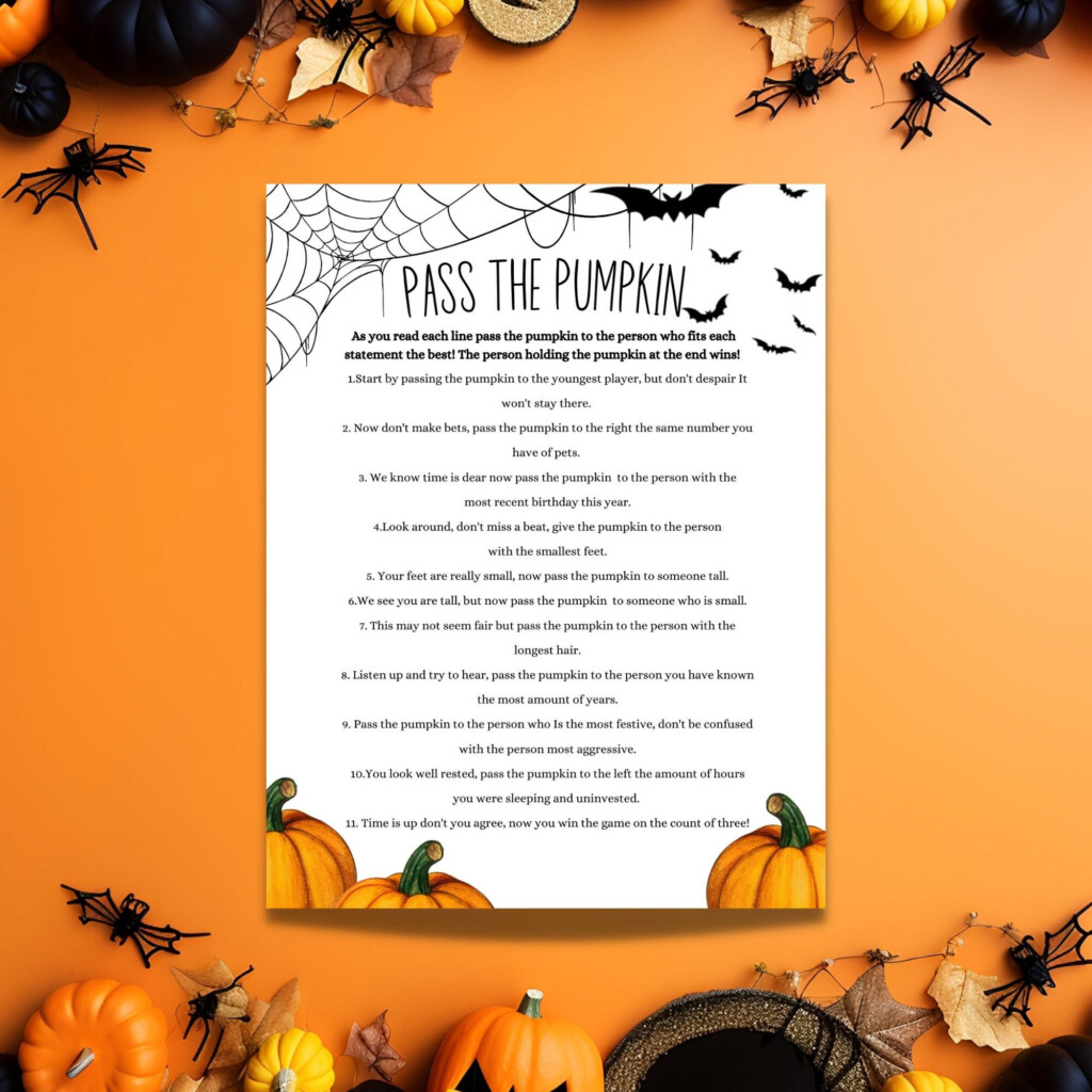 Pass The Pumpkin Game Halloween Printable Left Right Game East 