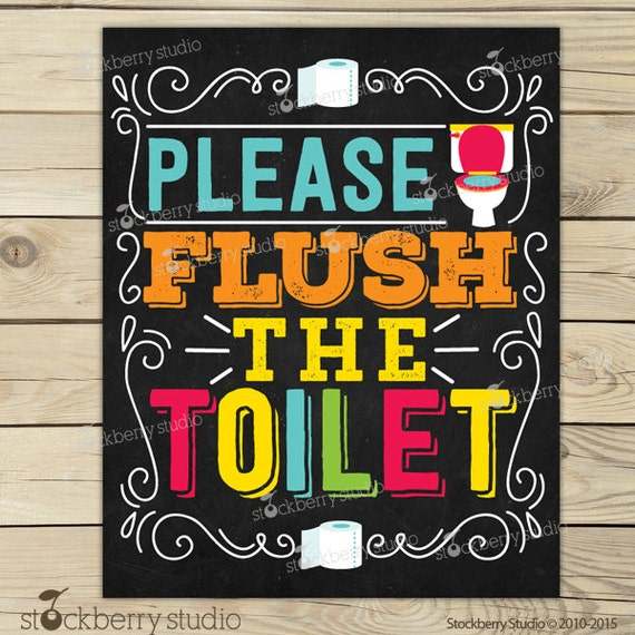 Please Flush Toilet Sign Printable