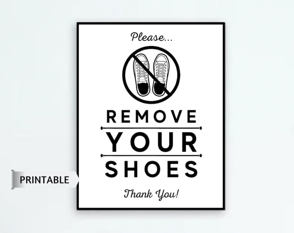 Please Remove Your Shoes Sign PRINTABLE Remove Your Shoes Entranceway 