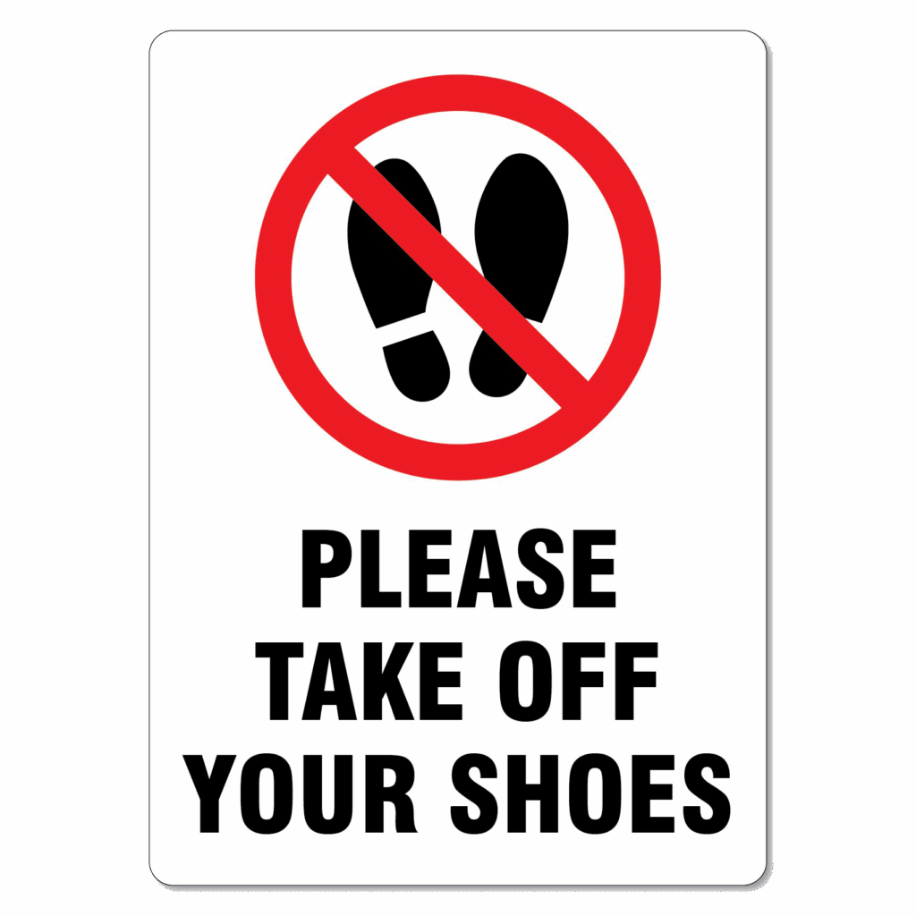 Please Take Off Your Shoes Sign Printable Free