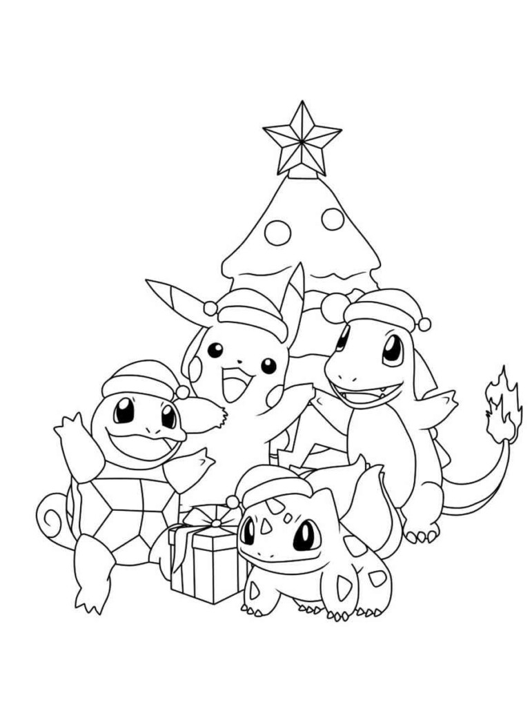 Pokemon Christmas Coloring Page Free Printable
