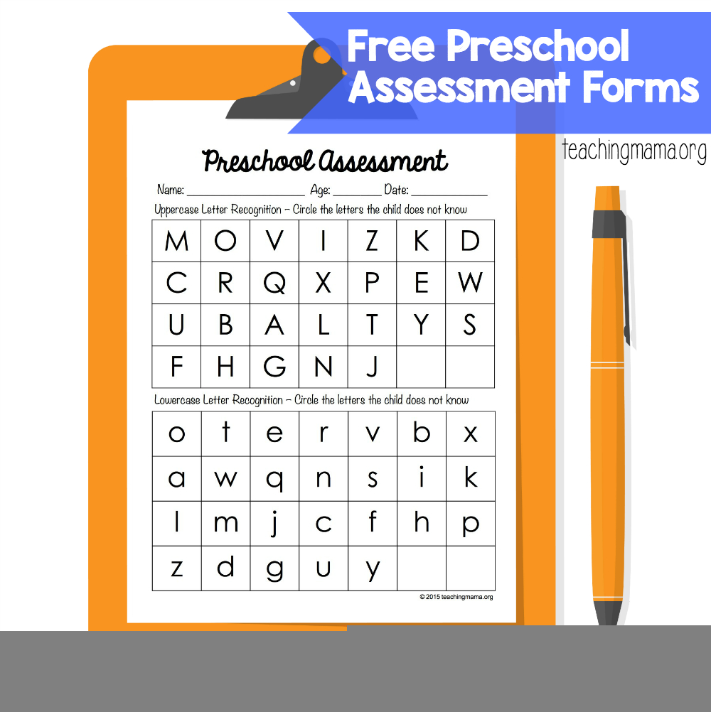 Preschool Assessment Forms Free Printable Free Printable
