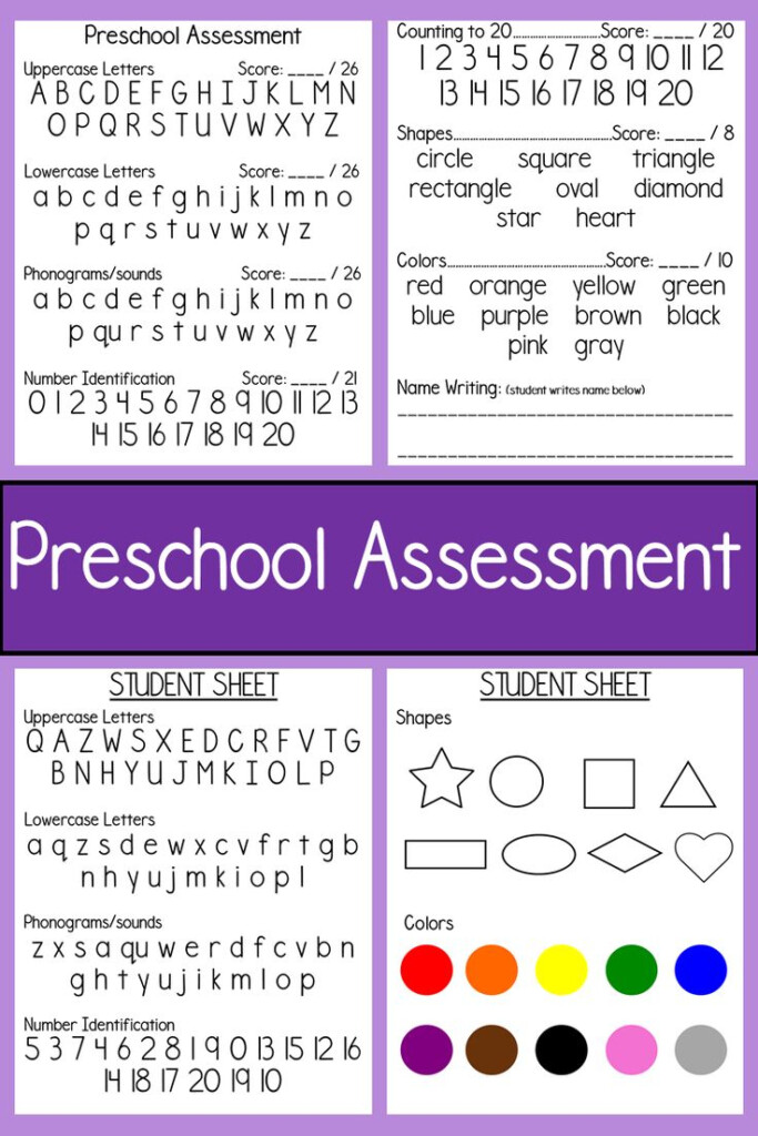 Preschool Assessment Printable Pdf Free