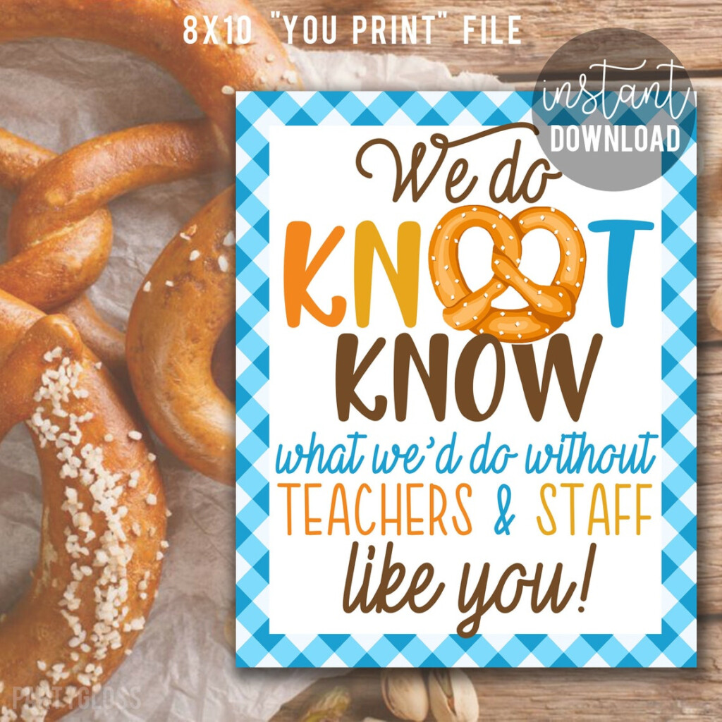 Pretzel Teacher Appreciation Free Printable