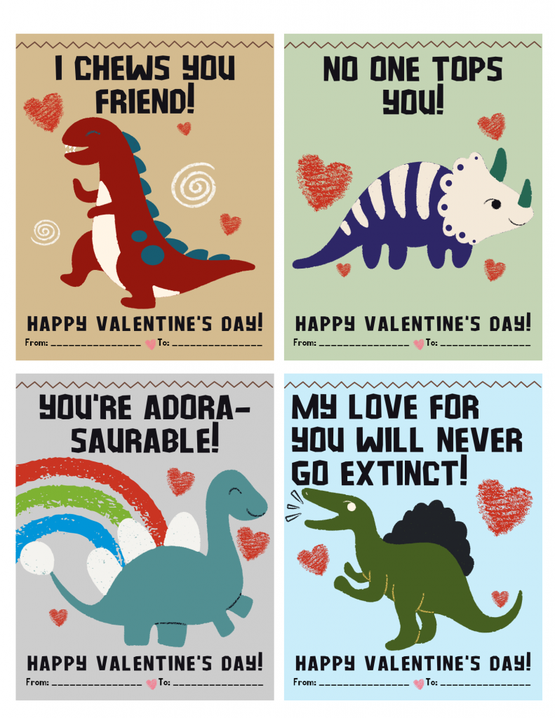 Print These Dino Mite Free Printable Dinosaur Valentines