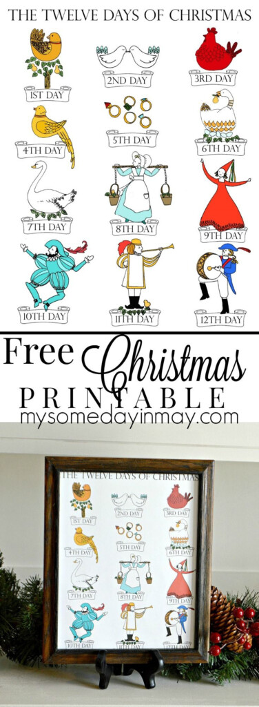 Printable 12 Days Of Christmas FREE Printable A Z