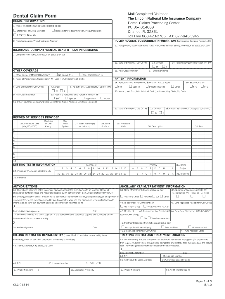 Printable Ada Dental Claim Form NewFreePrintable