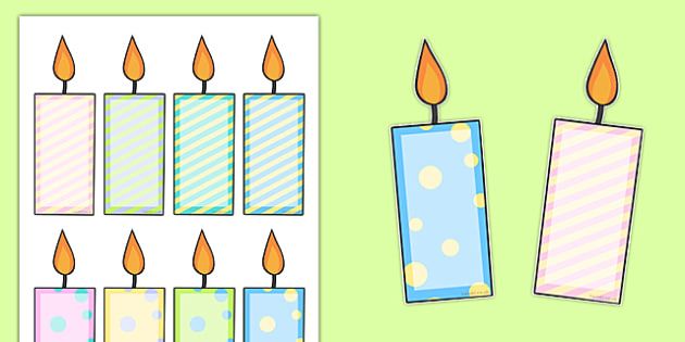 Printable Birthday Candles For Bulletin Board Birthday Cake