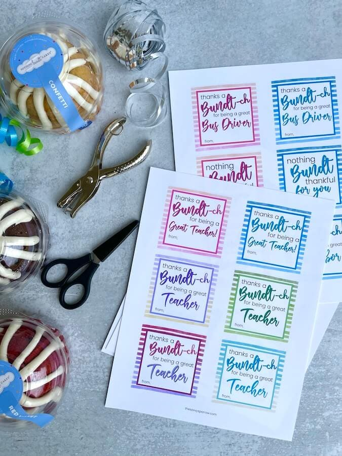 Printable Bundt Cake Gift Tags For Teachers Neighbors And More 