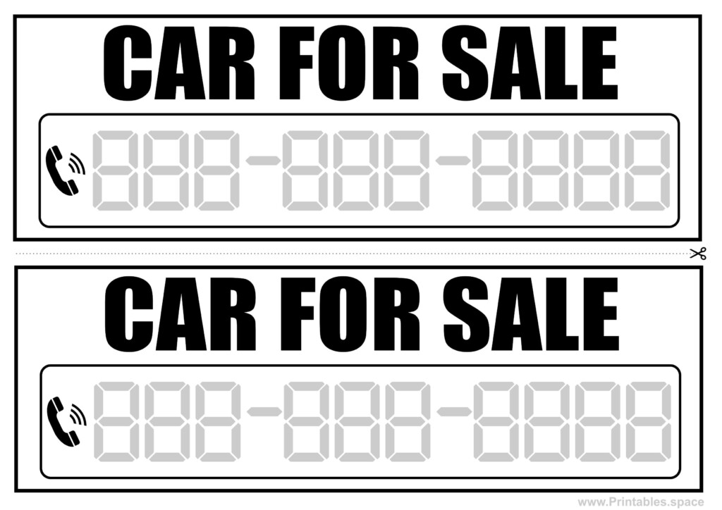 Printable Car For Sale Signs Free Printables