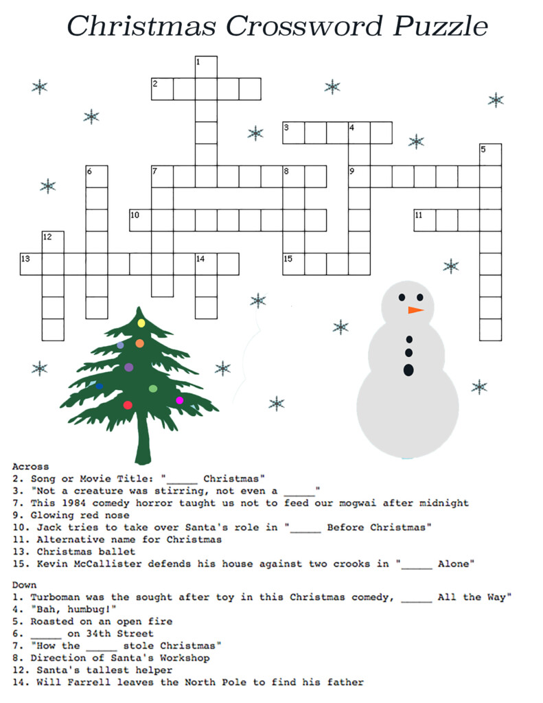Printable Christmas Crossword Puzzles