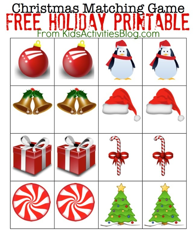 Printable Christmas Games for Kids 