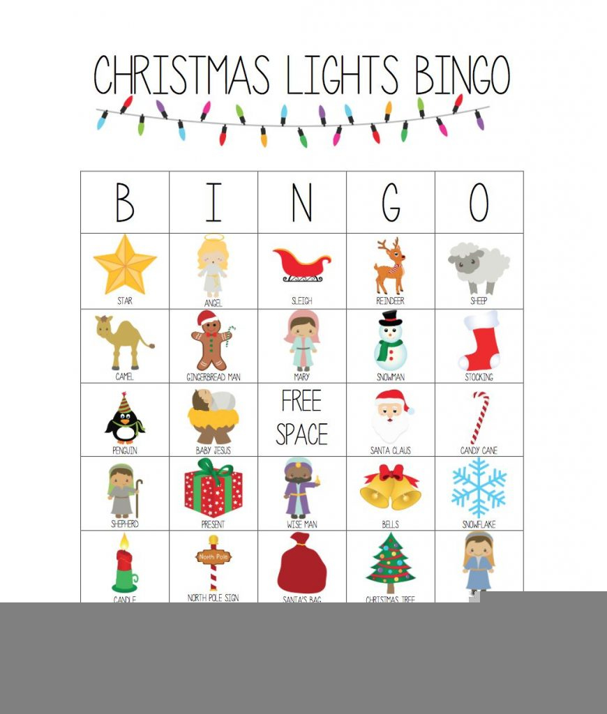 Printable Christmas Lights Bingo Game Christmas Bingo Printable 