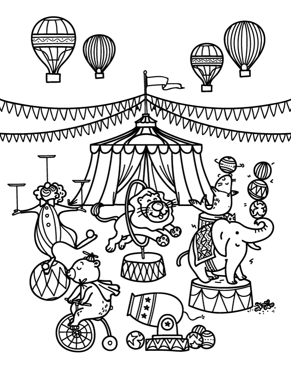 Printable Circus Coloring Page