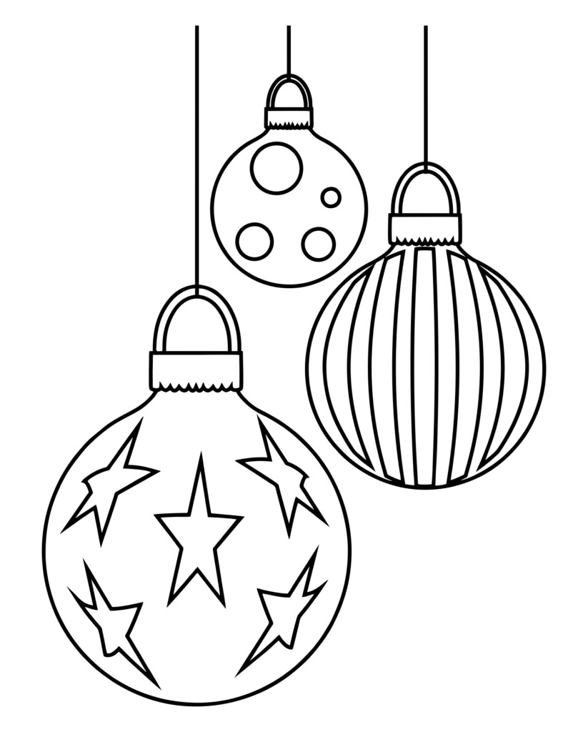 Printable Coloring Christmas Ornaments