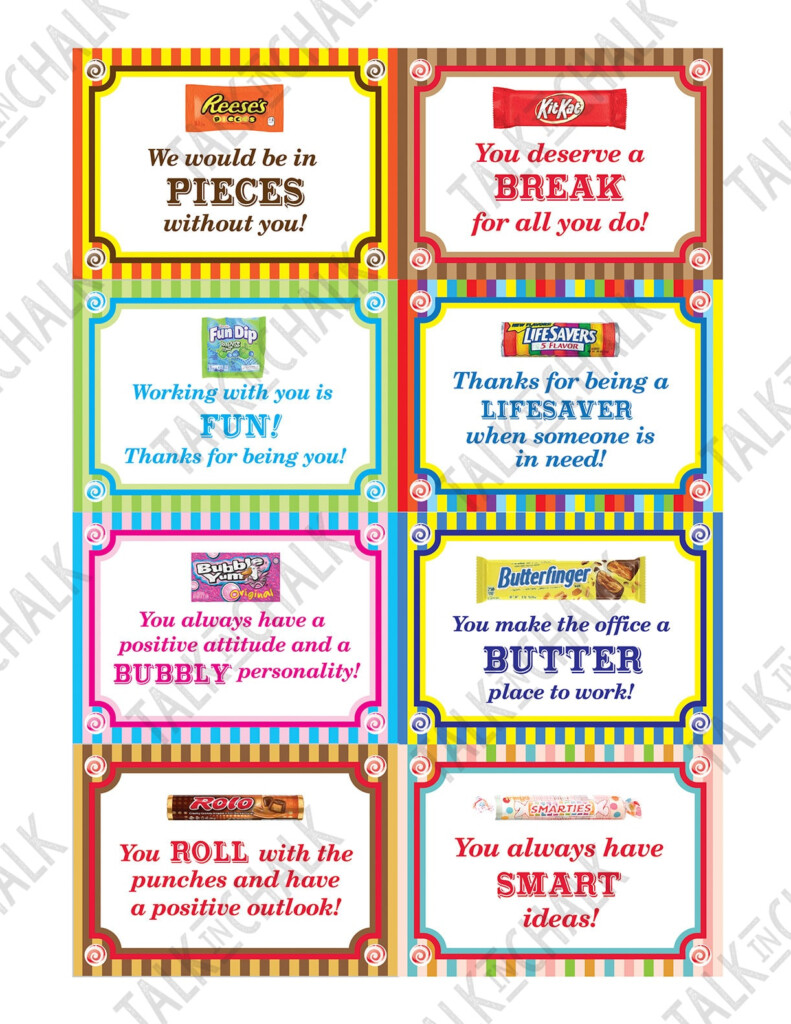 PRINTABLE Employee Appreciation Candy Tag Bundle 32 Candy Etsy