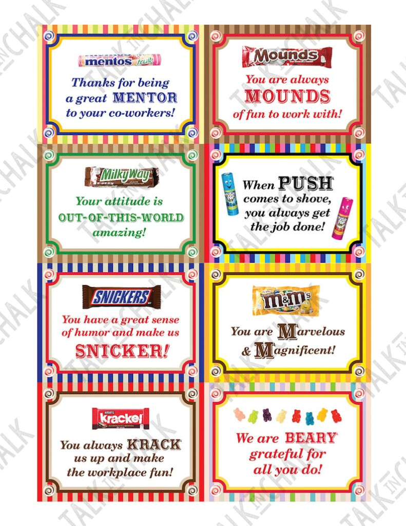 PRINTABLE Employee Appreciation Candy Tag Bundle 32 Candy Etsy