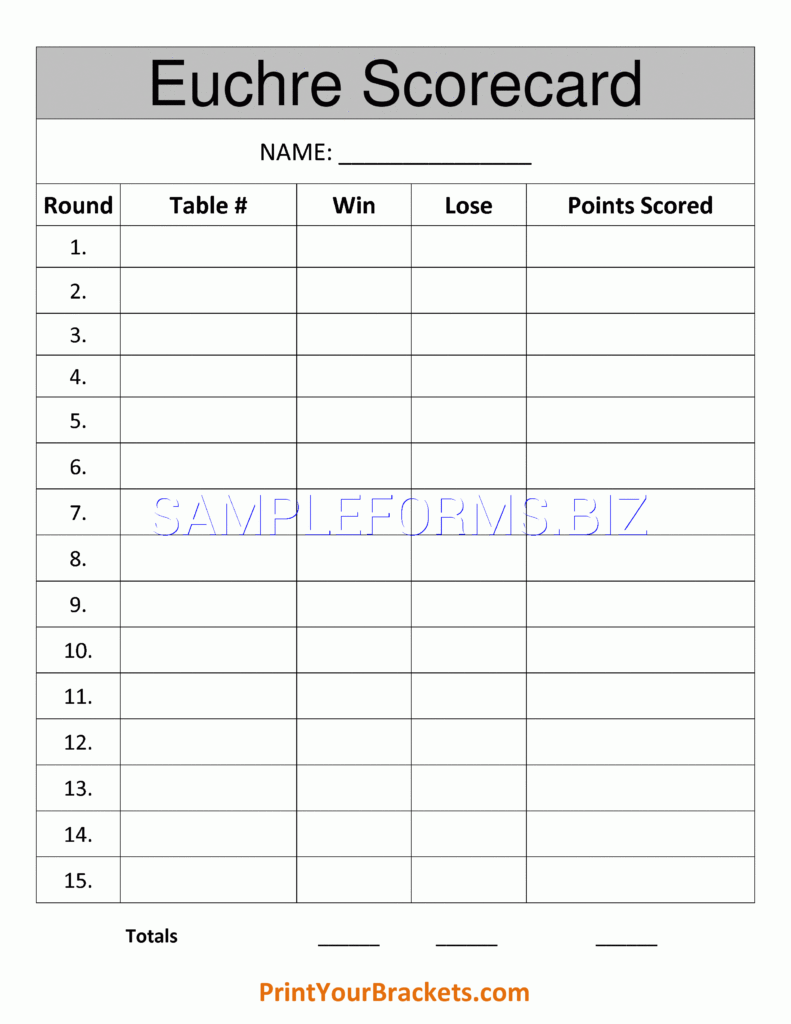 Printable Euchre Score Cards TUTORE ORG Master Of Documents