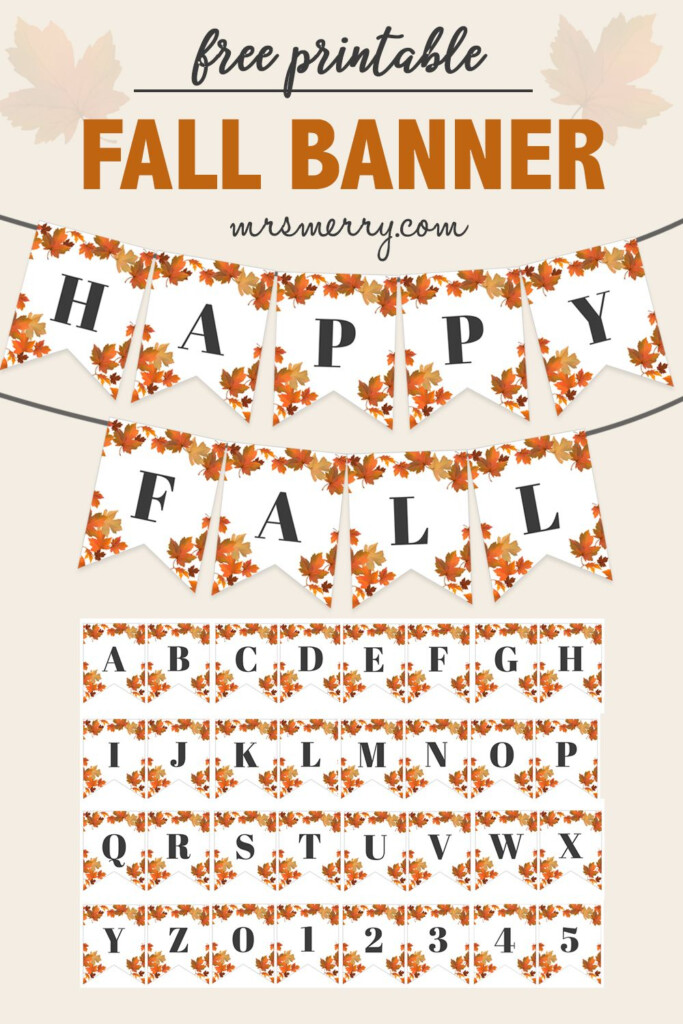 Printable Fall Leaves Banner Mrs Merry Fall Banner Free Printable 