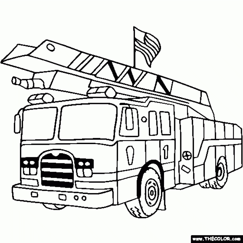 Printable Fire Truck Coloring Pages