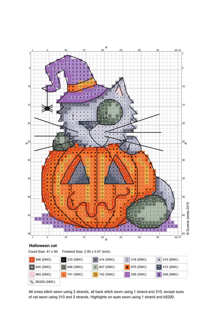 Printable Free Halloween Cross Stitch Patterns Printable Calendars AT 
