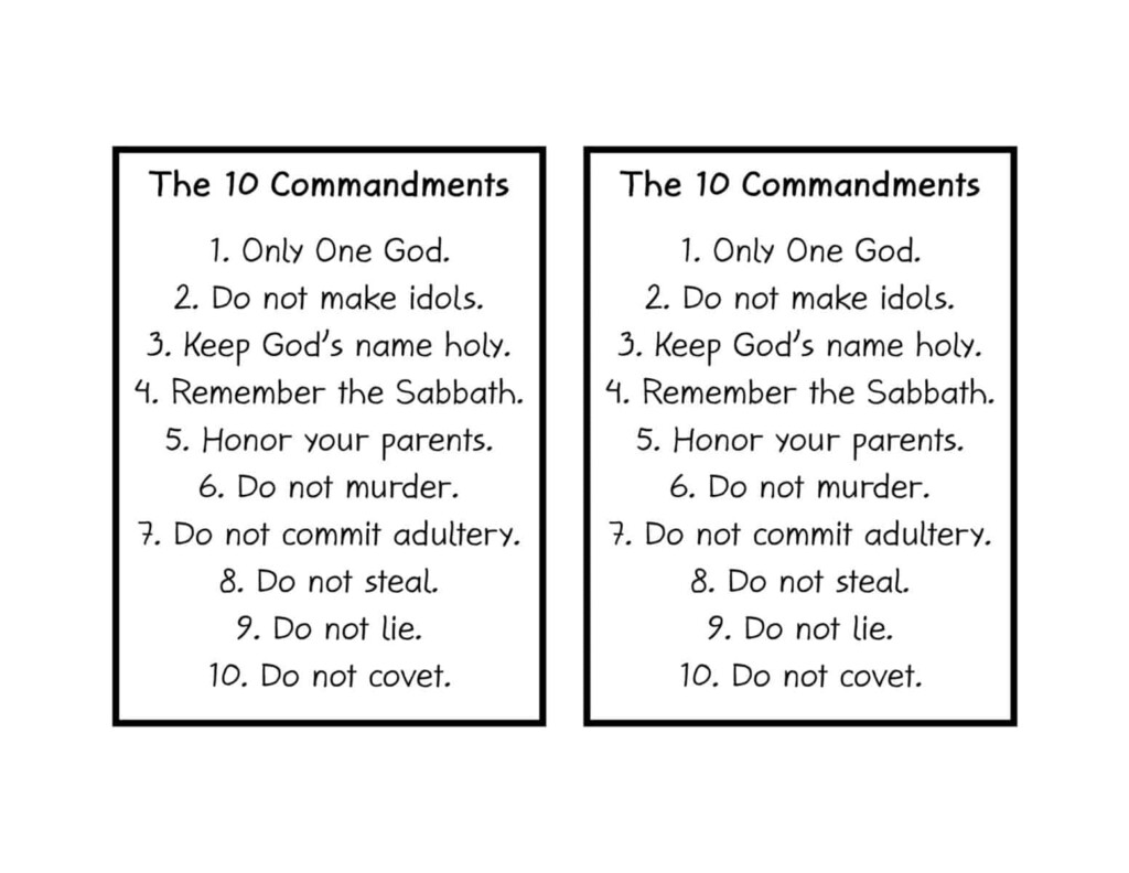 Printable Free Printable 10 Commandments