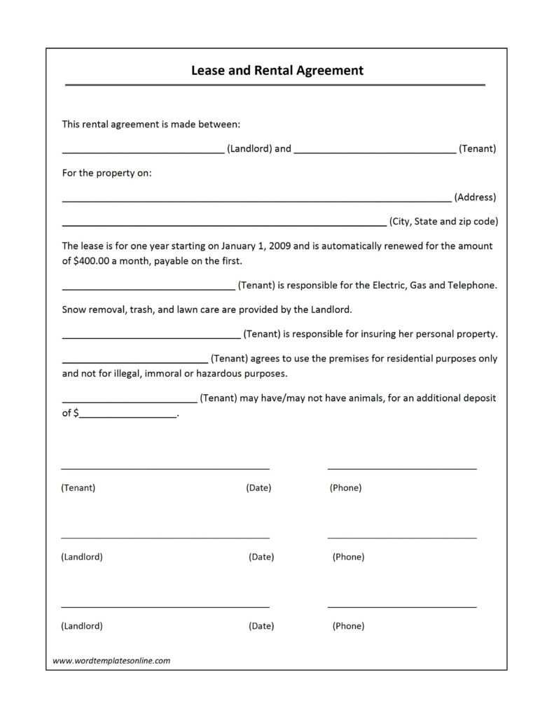 Printable Free Spanish Rental Agreement Template