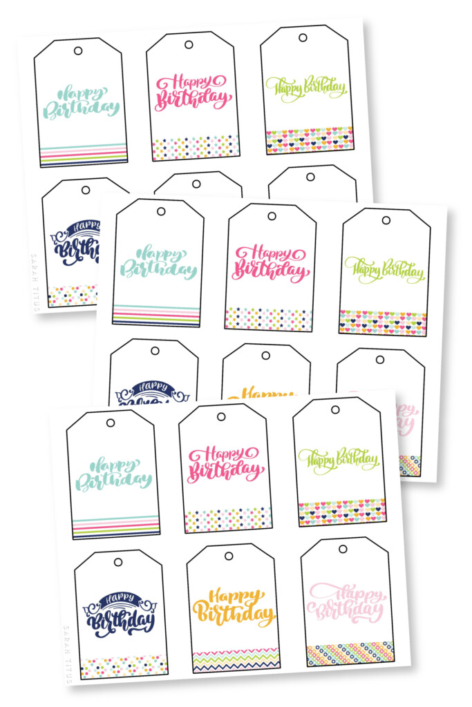 Printable Happy Birthday Gift Tags Sarah Titus