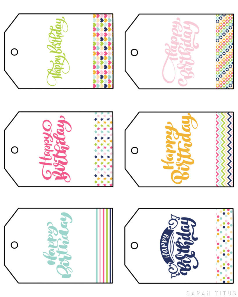 Printable Happy Birthday Gift Tags Sarah Titus